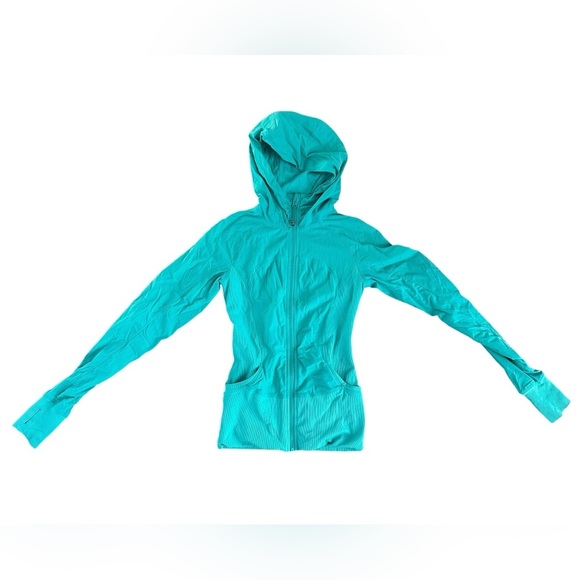 Lululemon Athletica Turquoise Full-Zip Hoodie – Size 4 - Picture 4 of 11